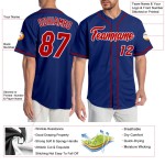 Maillot de baseball Royal authentique rouge et blanc personnalisé Maillot de baseball Royal authentique rouge et blanc personnalisé