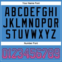 Maillot de baseball authentique rose-noir personnalisé, bleu poudre tendance