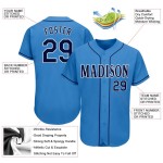 Maillot de baseball bleu marine, blanc et bleu poudre personnalisé authentique Maillot de baseball bleu marine, blanc et bleu poudre personnalisé authentique