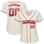 Maillot de baseball authentique crème Fashion Drift personnalisé rouge-bleu marine Maillot de baseball authentique crème Fashion Drift personnalisé rouge-bleu marine