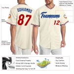 Maillot de baseball personnalisé rouge-royal crème authentique Maillot de baseball personnalisé rouge-royal crème authentique