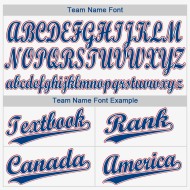 Maillot de baseball personnalisé blanc royal-rouge Maillot de baseball personnalisé blanc royal-rouge