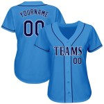 Maillot de baseball bleu marine, blanc et bleu poudre personnalisé authentique Maillot de baseball bleu marine, blanc et bleu poudre personnalisé authentique
