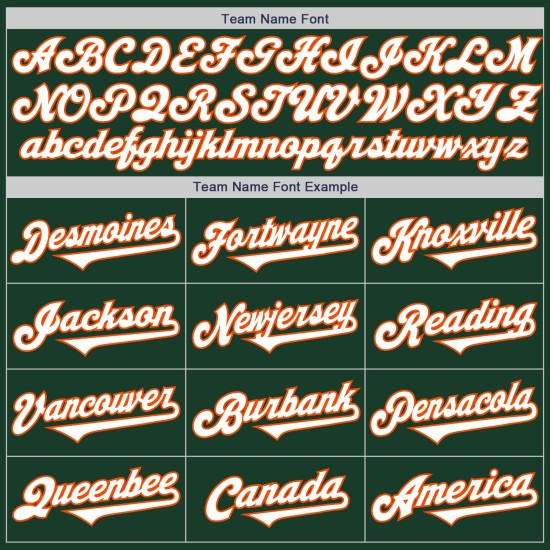 Maillot de baseball personnalisé vert authentique blanc-orange Maillot de baseball personnalisé vert authentique blanc-orange