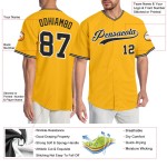 Maillot de baseball personnalisé authentique doré noir et blanc Maillot de baseball personnalisé authentique doré noir et blanc