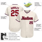 Maillot de baseball authentique personnalisé crème rouge-bleu roi Maillot de baseball authentique personnalisé crème rouge-bleu roi