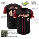Maillot de baseball authentique noir et crème cramoisi Maillot de baseball authentique noir et crème cramoisi