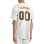 Maillot de baseball authentique personnalisé, couleur or, rouge et blanc Maillot de baseball authentique personnalisé, couleur or, rouge et blanc