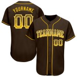 Maillot de baseball authentique Drift doré et blanc marron personnalisé Maillot de baseball authentique Drift doré et blanc marron personnalisé
