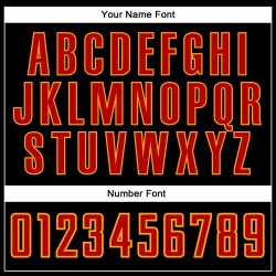 Maillot de baseball rouge-or authentique personnalisé noir Maillot de baseball rouge-or authentique personnalisé noir