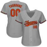 Maillot de baseball orange-noir gris personnalisé authentique Maillot de baseball orange-noir gris personnalisé authentique