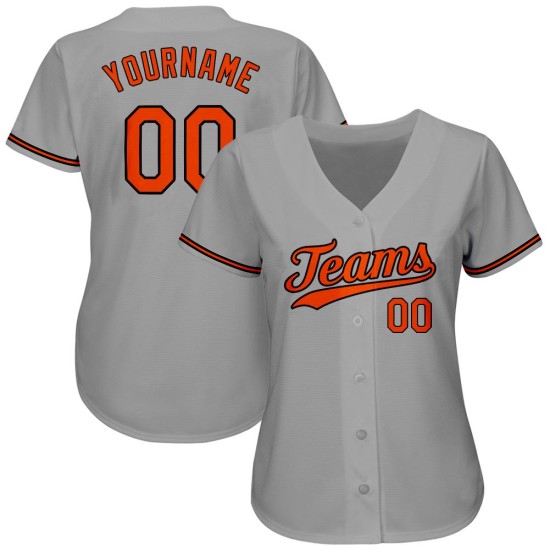 Maillot de baseball orange-noir gris personnalisé authentique Maillot de baseball orange-noir gris personnalisé authentique