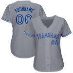 Maillot de baseball Royal-White personnalisé gris Maillot de baseball Royal-White personnalisé gris