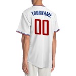 Maillot de baseball personnalisé authentique rouge-blanc royal Maillot de baseball personnalisé authentique rouge-blanc royal