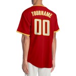 Maillot de baseball personnalisé authentique blanc-or rouge Maillot de baseball personnalisé authentique blanc-or rouge
