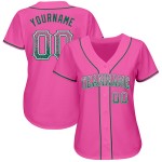 Maillot de baseball personnalisé Kelly Drift Fashion, rose authentique, vert et blanc Maillot de baseball personnalisé Kelly Drift Fashion, rose authentique, vert et blanc
