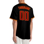 Maillot de baseball rouge-or authentique personnalisé noir Maillot de baseball rouge-or authentique personnalisé noir