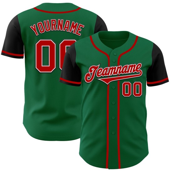 Maillot Kelly Custom Two Baseball Vert Rouge-Noir Ton Authentique Maillot Kelly Custom Two Baseball Vert Rouge-Noir Ton Authentique