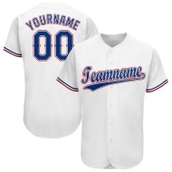 Maillot de baseball personnalisé blanc royal-rouge
