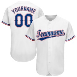 Maillot de baseball personnalisé blanc royal-rouge